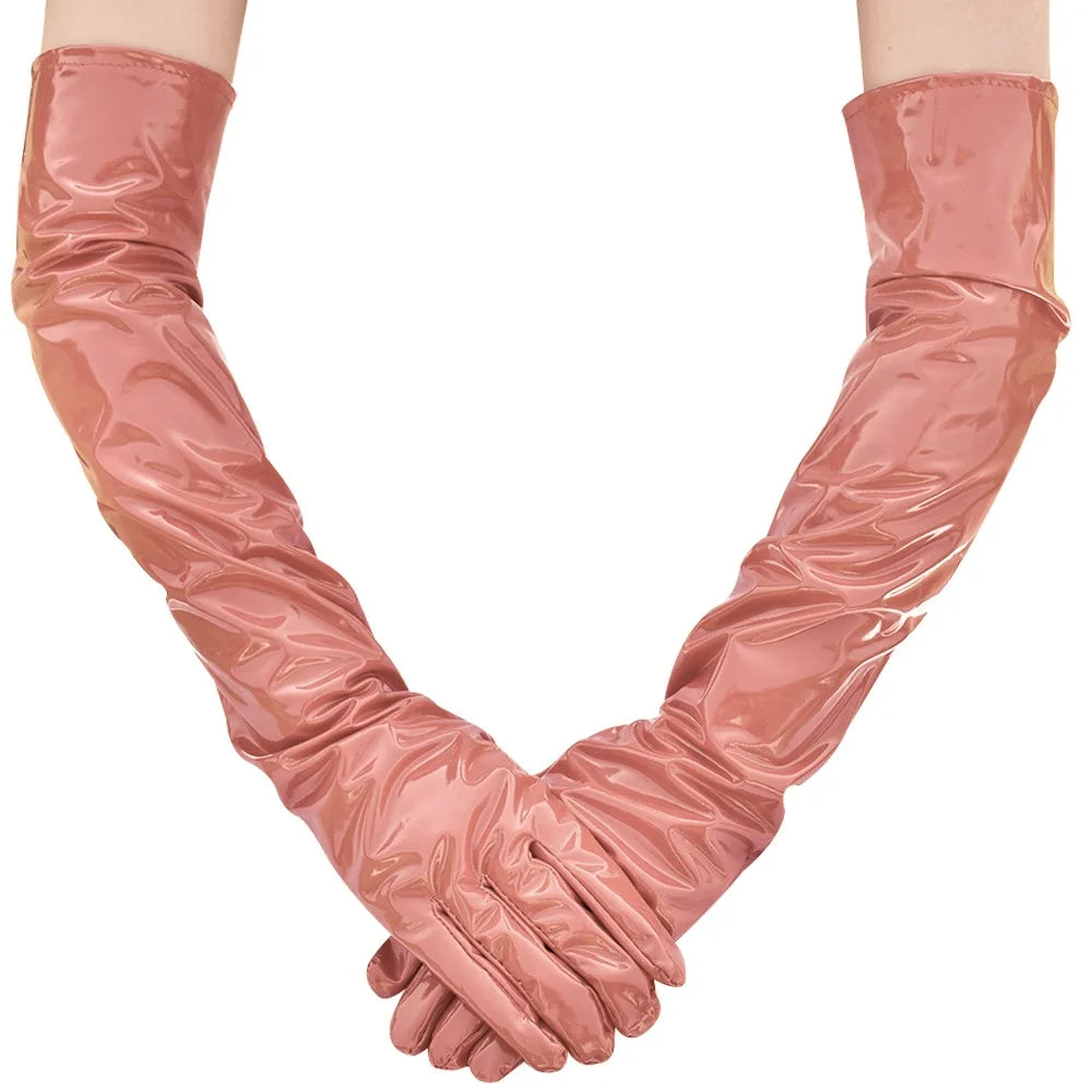 Glossy Opera Gloves | 53 cm