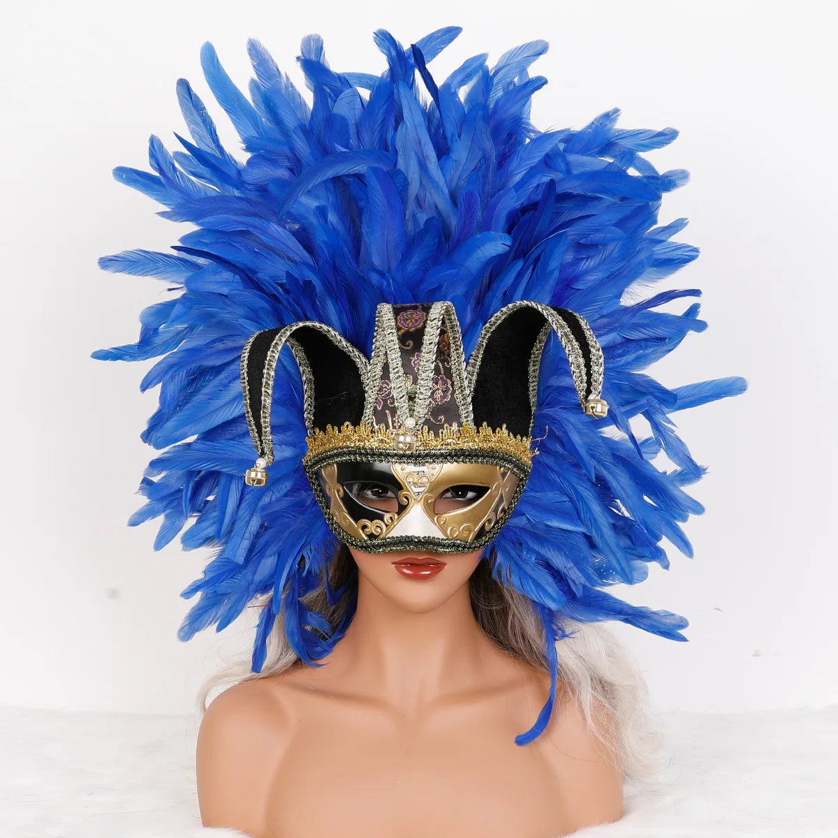 Feather Masquerade Mask | Jester Crown