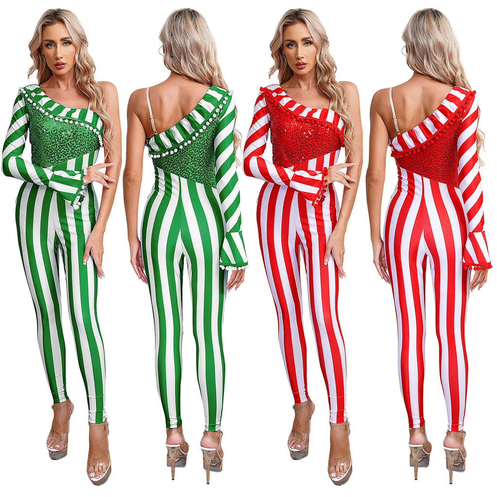 Candy Cane Jumpsuit | Christmas Stripes