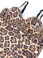 Leopard Print Rhinestone Bustier | Stage Corset Top