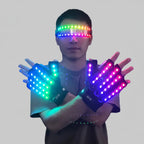 LED Luminous Gloves & Glasses Set - Remote Control Light Up Performance Accessories