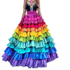 Rainbow Tiered Skirt | Floor-Length A-Line