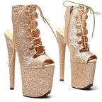 8-Inch Glitter Ankle Boots