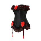 Bow Accent Overbust Corset | Suspenders | Lace-Up | Plus Size