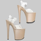 20cm Clear Platform Heels - 8 Inch Stripper Sandals for Pole Dance & Stage
