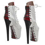 Platform Pole Dance Boots | 20cm Open Toe | Snake Print