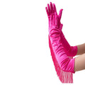 Fringe Tassel Opera Gloves — Elbow Length, 45cm | Rose Red, Red, White, Black