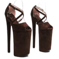 26CM Platform Pole Dance Heels - Suede High Heel Exotic Dancer Sandals