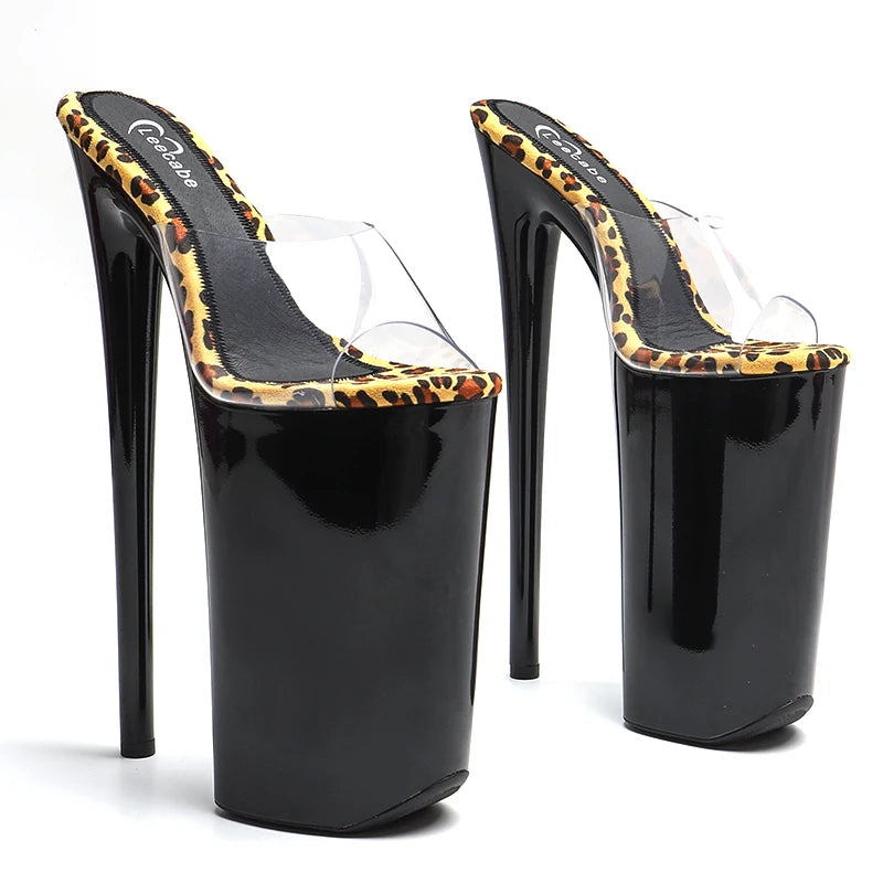 26CM Clear Platform Pole Dance Heels - Transparent High Heel Exotic Dancer Sandals