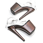 20cm Clear Platform Pole Dance Sandals - 8 Inch High Heels