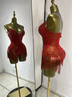 Rhinestone Tassel Bodysuit | Burlesque Performance | 3 Colors