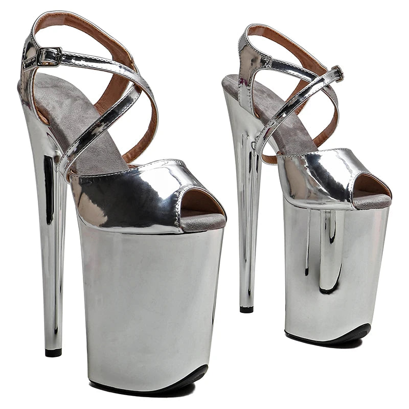 Shiny Slip-On Platform Sandal Heel – 9 Inch Stage & Pole Dance