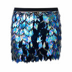 Fish Scale Paillette Wrap Mini Skirt | Holographic Sequin | Festival & Go-Go | 6 Colours