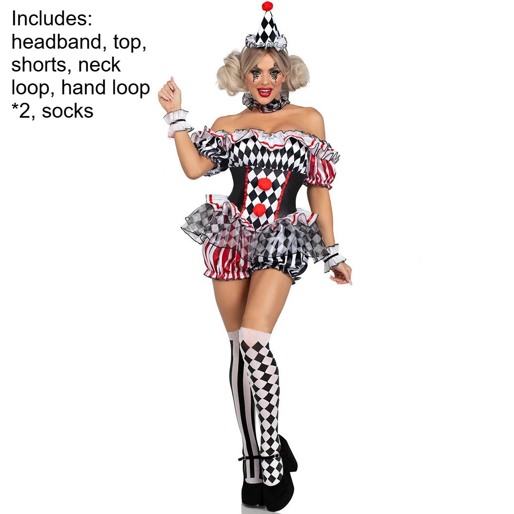 Sexy Clown Jester Costume | 7-Piece Circus Set | S–XL