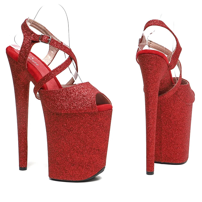 9-Inch Glitter Platform Sandals