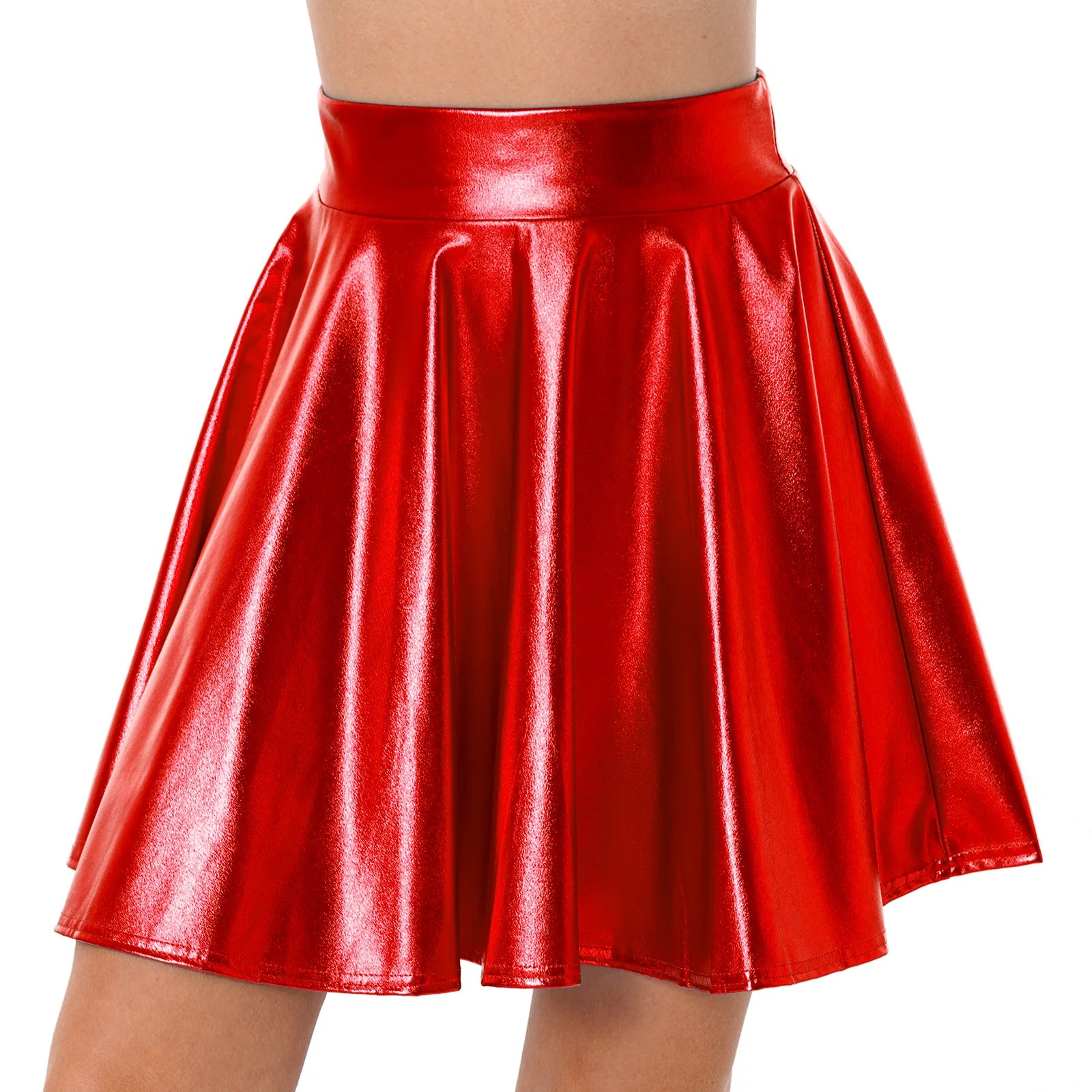 Metallic Flare Mini Skirt | Rave Festival Skater