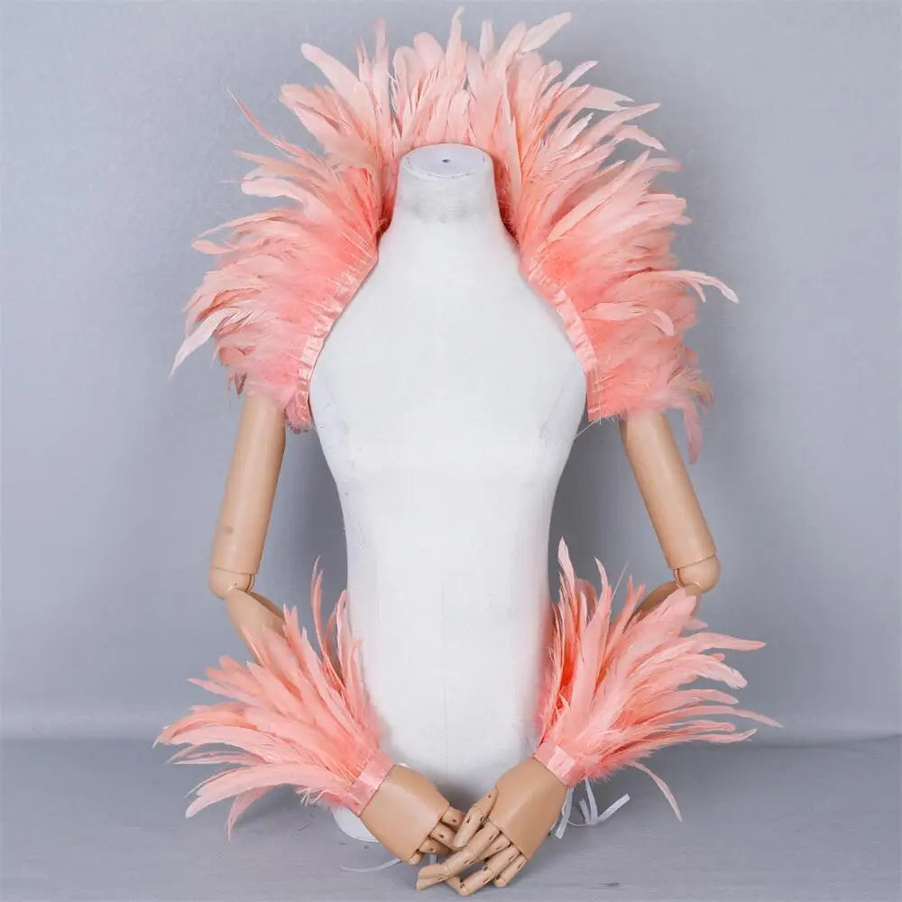 Feather Shoulder Wrap & Epaulettes | Showgirl, Drag & Festival | 28 Colours