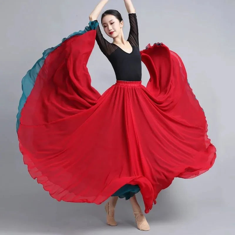 Gradient Color-Block Flamenco Skirt | Big Swing | XS-XL