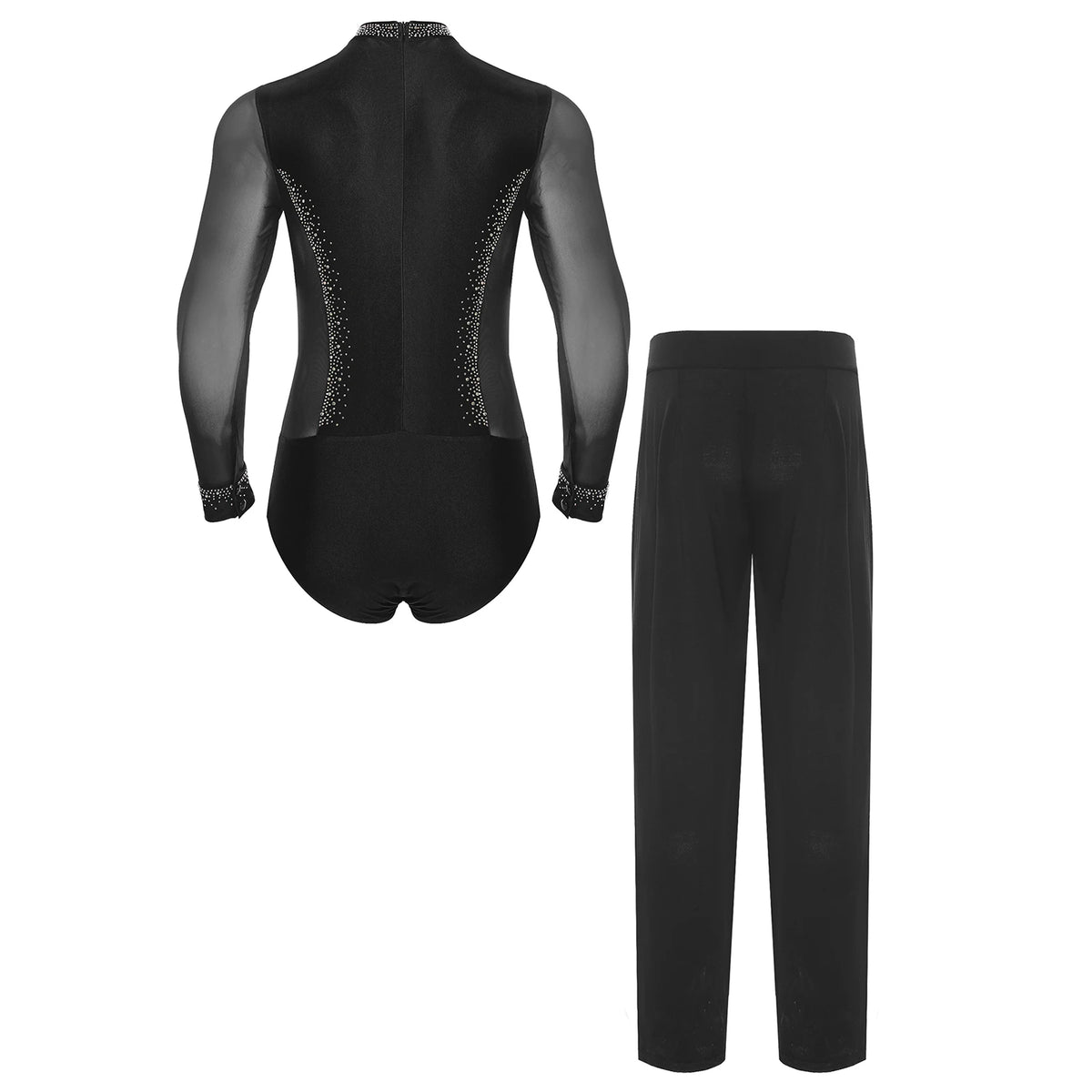 Men’s Latin Outfit | Rhinestone Mesh