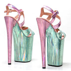 9-Inch Two-Tone Platform Sandals - Slip-On Heels