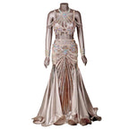 Belly Dance Performance Dress with Rhinestones & Tassels