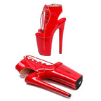 Patent Leather Open-Toe Ankle Boots 23cm - Platform Pole Dance Heels