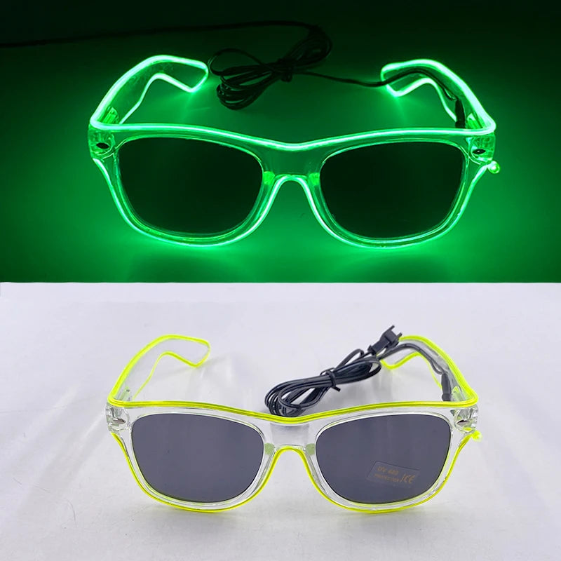 EL Wire Glow Glasses | LED Neon Goggles | 22 Colors