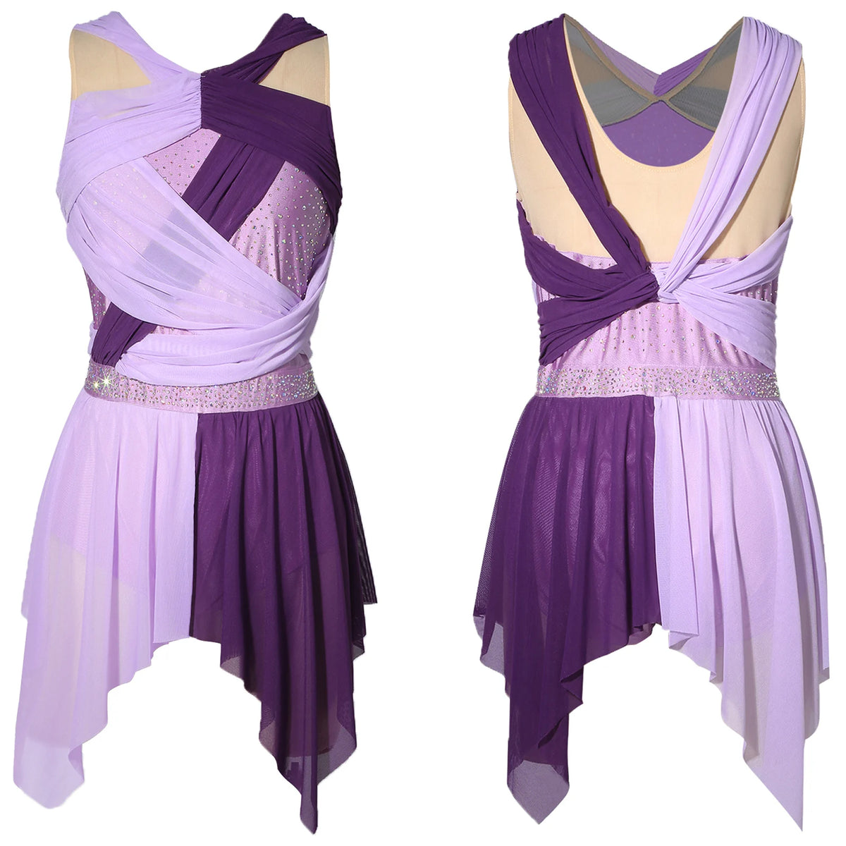 Aurora Rhinestone Ruched Dance Dress
