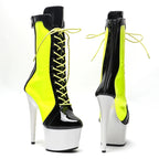 7-Inch Patent Ankle Boots - Lace-Up Dance Boots