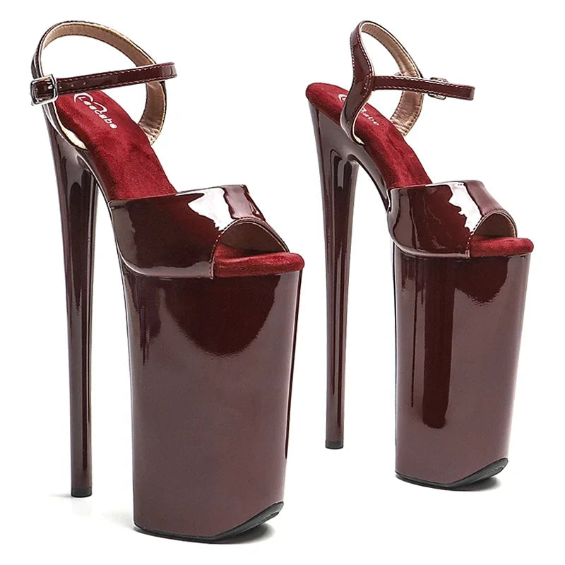 26CM Patent Platform Pole Dance Heels - 10 Inch High Heel Exotic Dancer Sandals