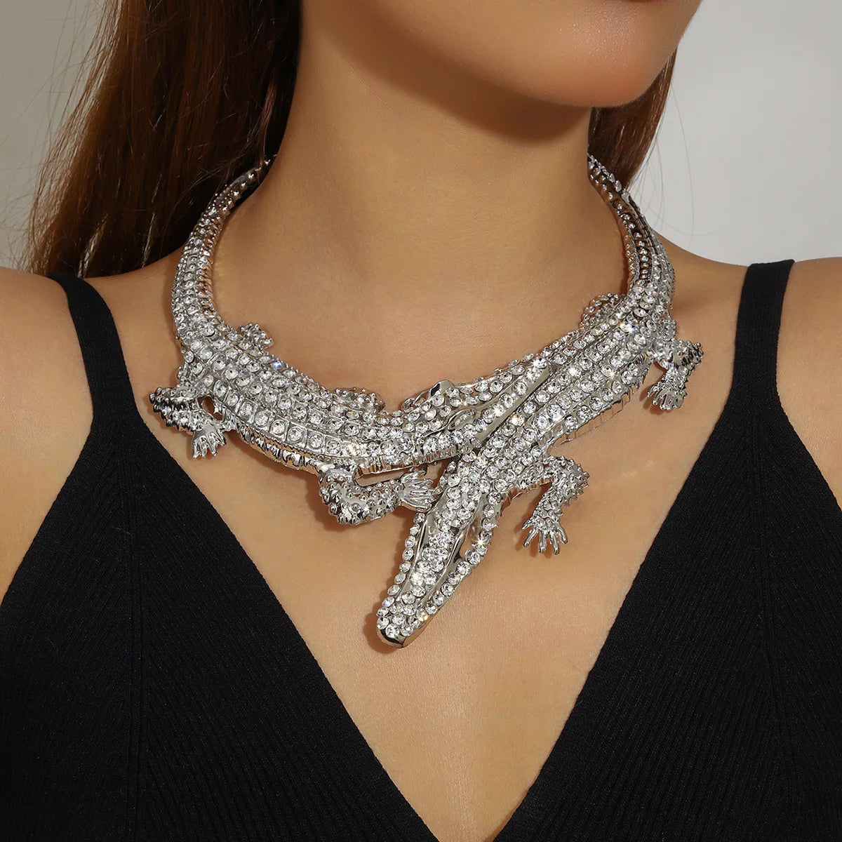 Crocodile Collar Necklace | Sculptural Statement