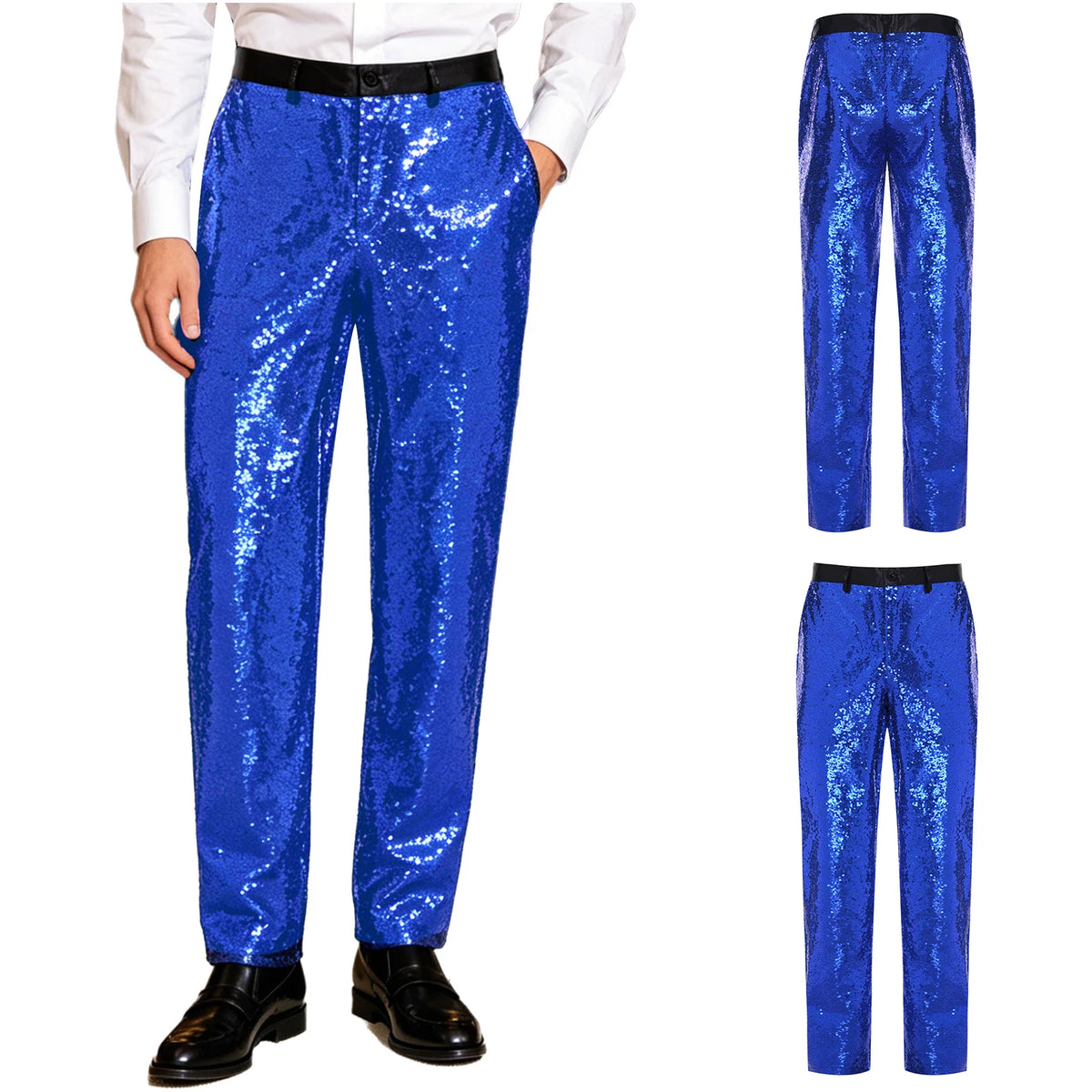 Men's Sequin Disco Pants | Slim Fit | Elastic Waist