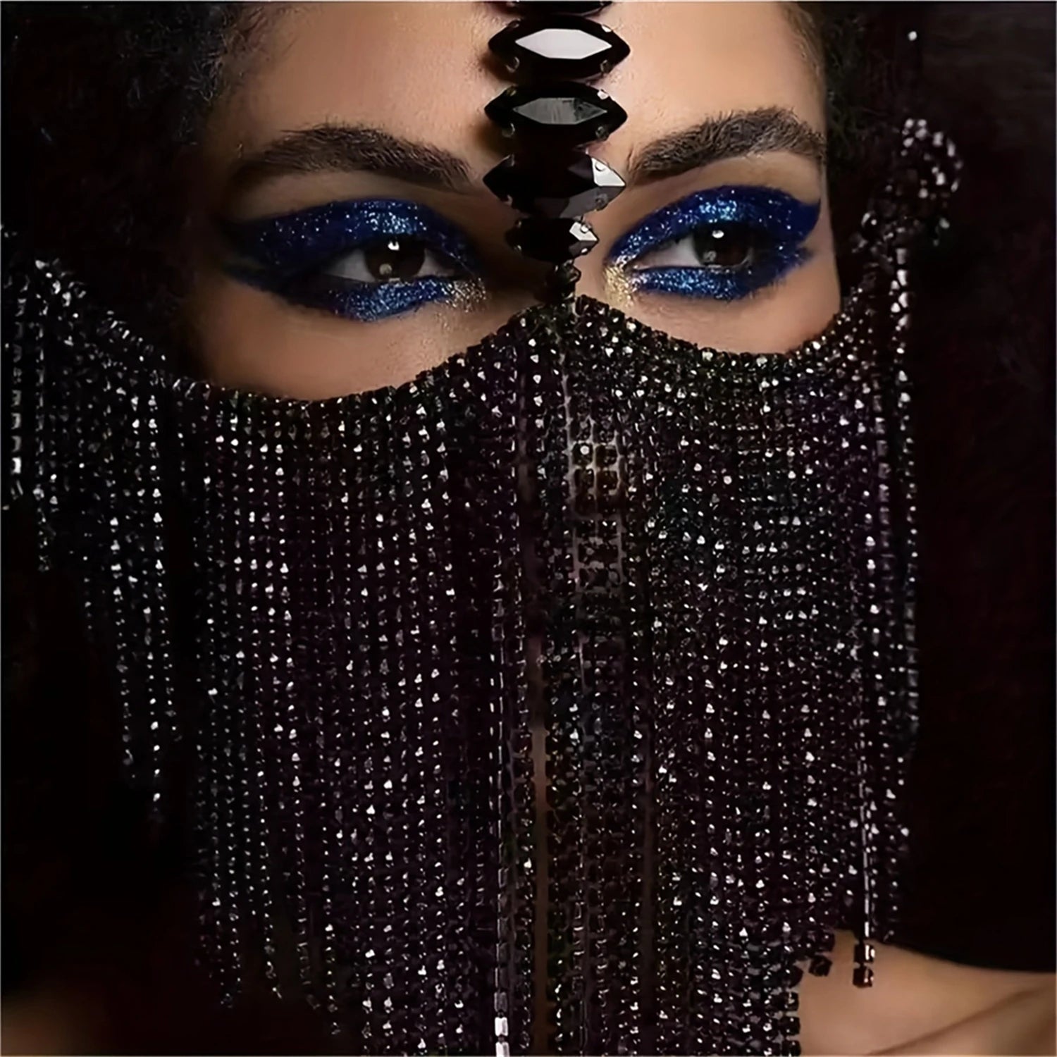 Crystal Drape Face Chain Mask