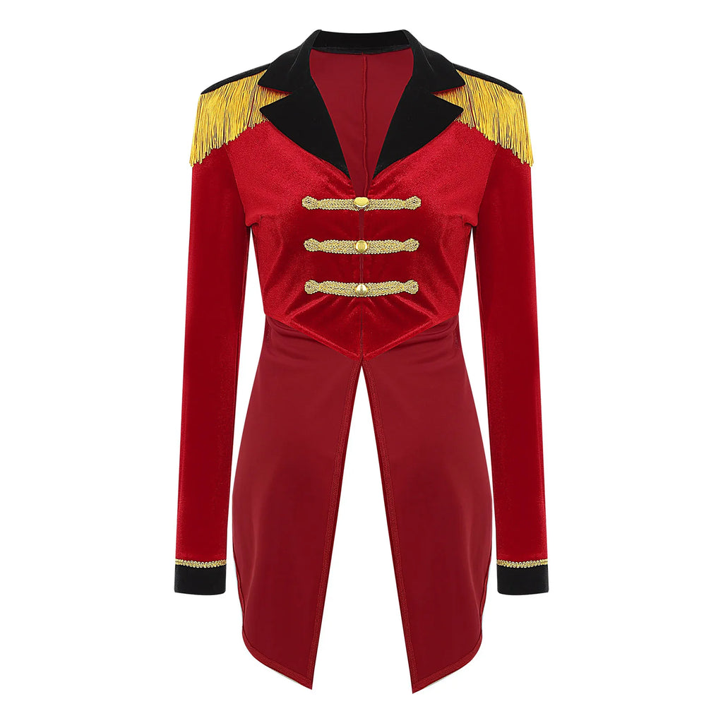 Sequin Ringmaster Tailcoat | Gold Trim | Circus Jacket