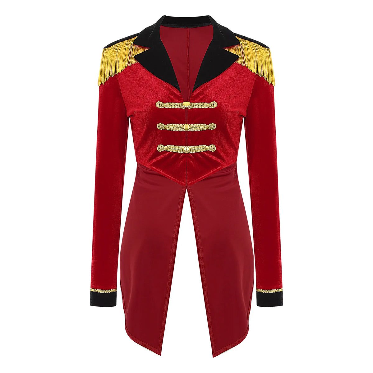 Sequin Ringmaster Tailcoat | Gold Trim | Circus Jacket