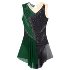 Skating Dress | Rhinestone Color-Block Mesh