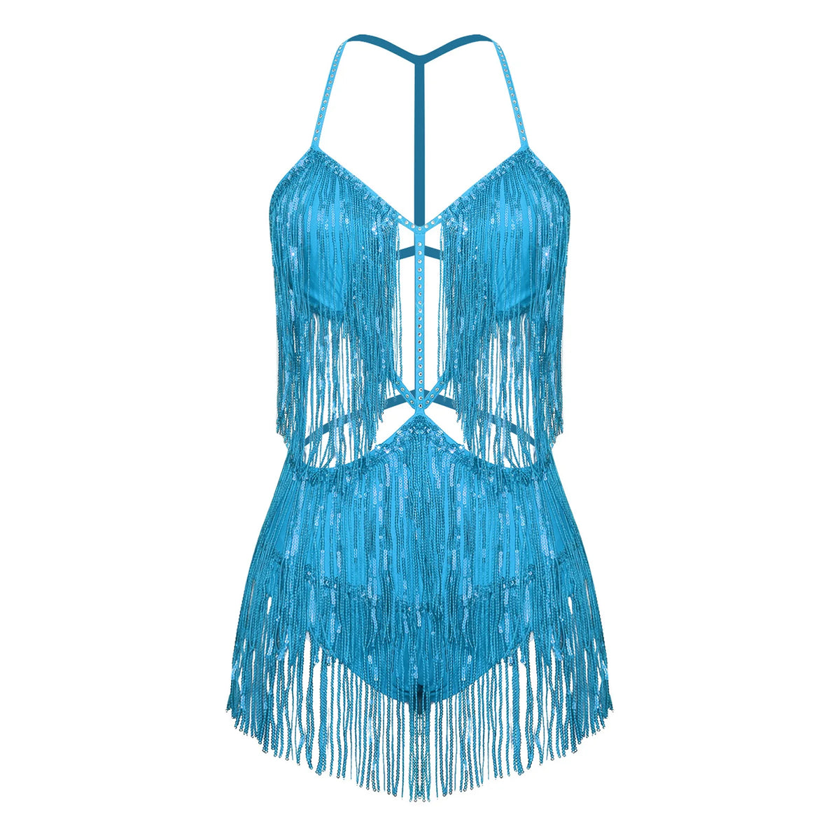 Starlight Tassel Sequin Latin Dance Bodysuit