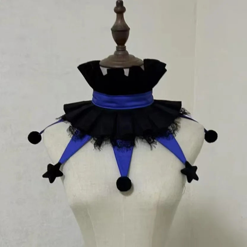 Jester Clown Ruff Collar | Pom-Pom & Star Tips | 12 Colors