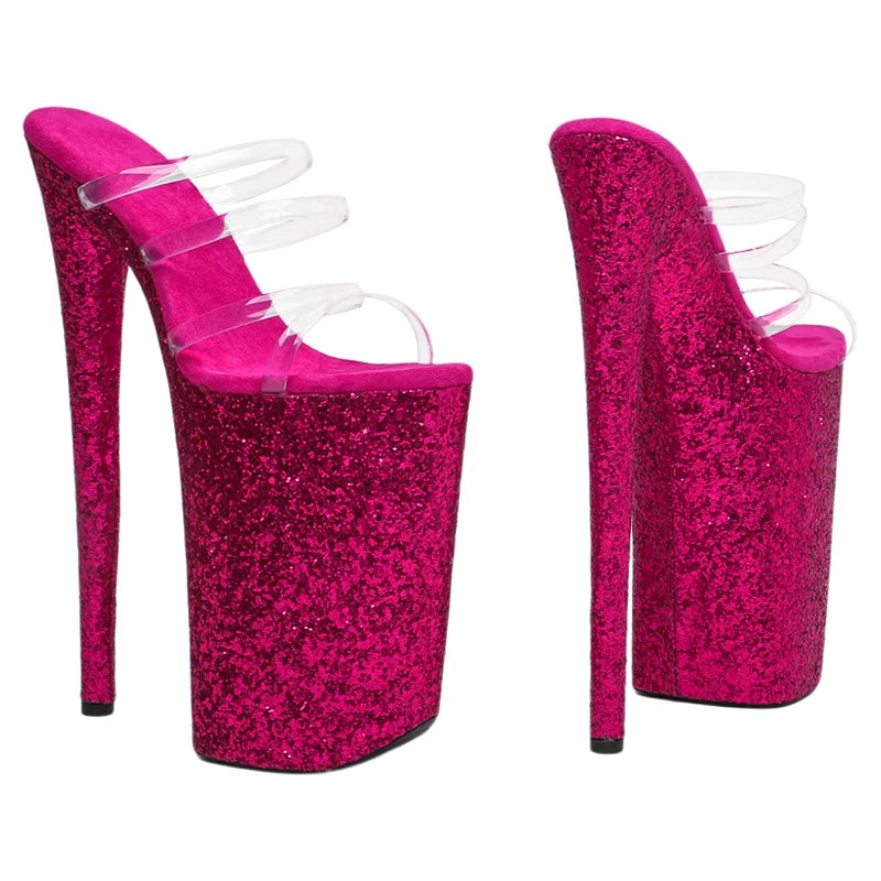 10-Inch Transparent Platform Sandals - Exotic Dance Heels