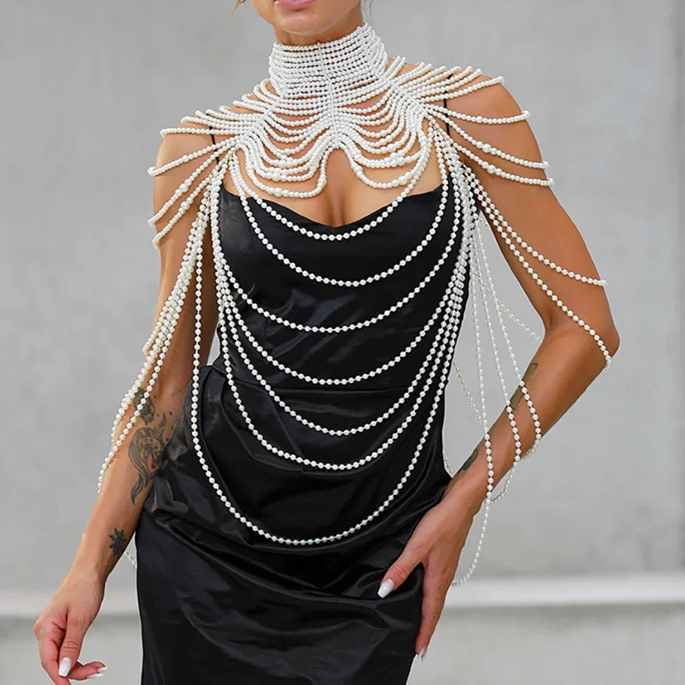 Pearl Shoulder Body Chain | Collar & Shawl