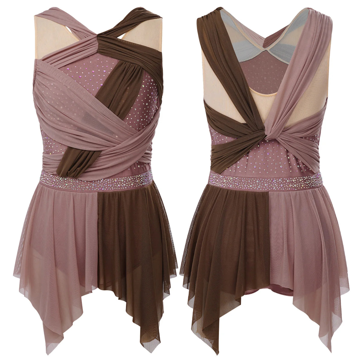 Aurora Rhinestone Ruched Dance Dress
