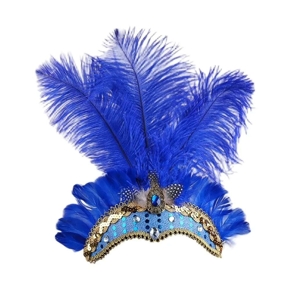Showgirl Headpiece | Feather Fan Crown