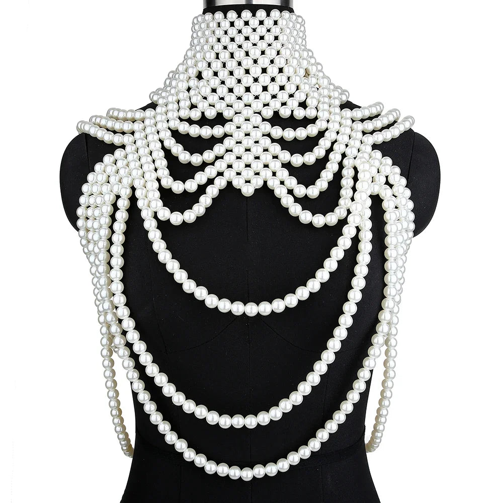 Pearl Shoulder Body Chain | Collar & Shawl