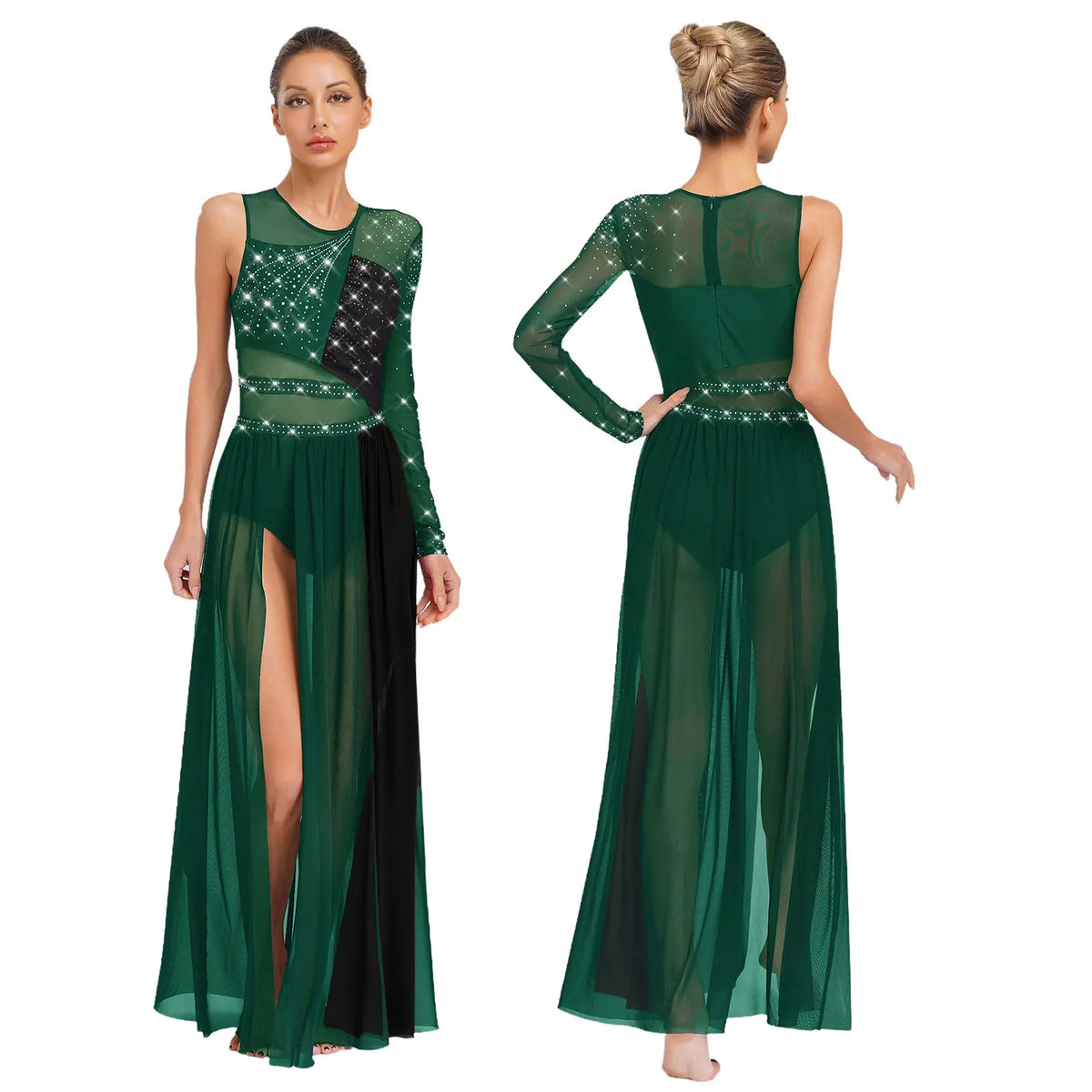Lyrical Dance Dress | Rhinestone Color Block