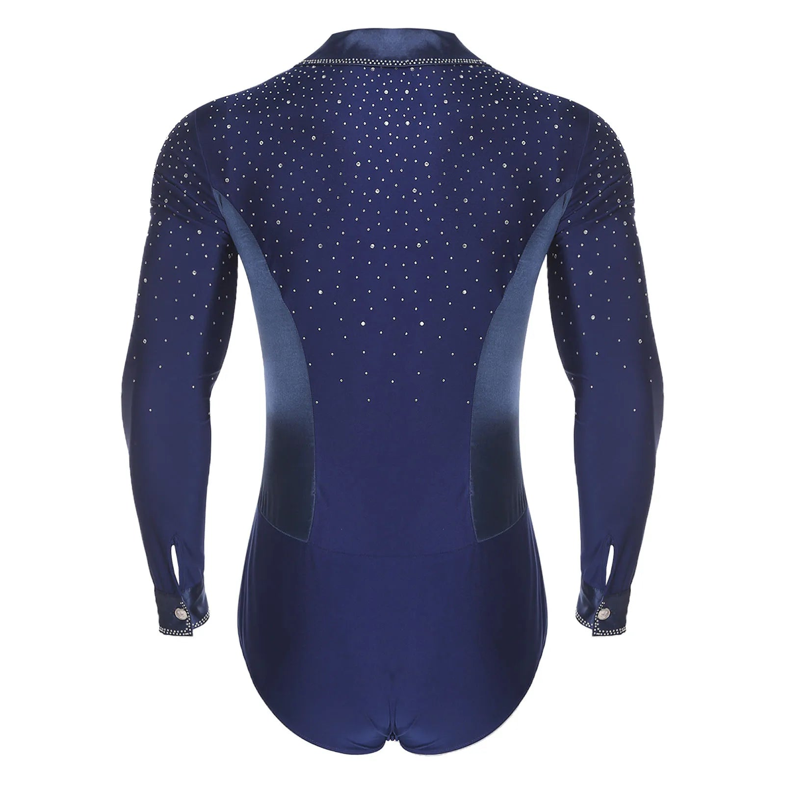 Men's Rhinestone Dance Leotard | Long Sleeve | Latin & Figure Skating