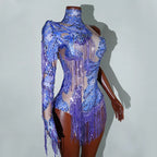 Luxe Rhythm Fringe & Rhinestone Performance Set — Multi‑Color Variants (One Size Fits S–XL)