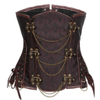 Steampunk Underbust Corset | Steel-Boned | Black & Brown