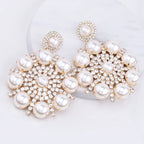 Pearl & Rhinestone Drop Earrings | 7 Colors