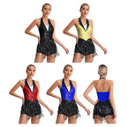 Latin Dance Leotard | Sequin Fringe