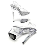 8-Inch Transparent Platform Sandals - Slip-On Heels